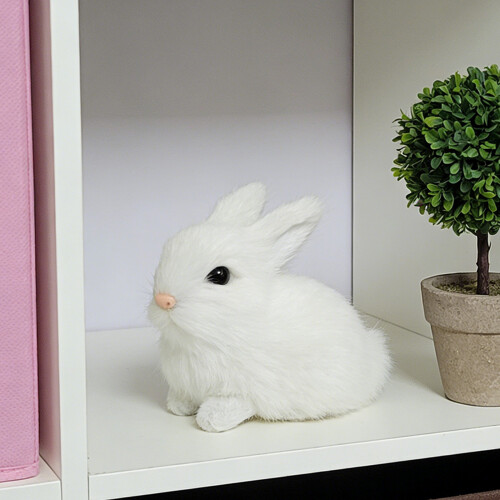 Realistic Plush Rabbit Figurines Ornament Easters Bunnies-brown 1