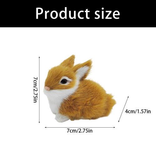Realistic Plush Rabbit Figurines Lively Animal Easters-Black 2