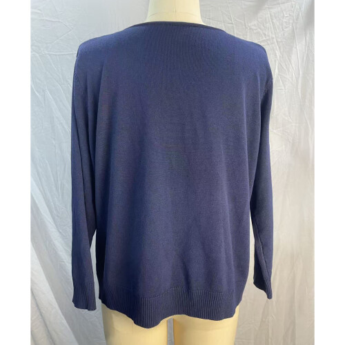 Womens Pile Neck Sweater Soft Knit Long Sleeve Pullover-Black M 2