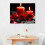 Rose lærredsvægkunst – Sort & rødt blomsterprint 2