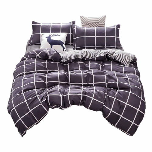 Bäddset Polyester Enfärgat 4-delat för 150x200 cm 1