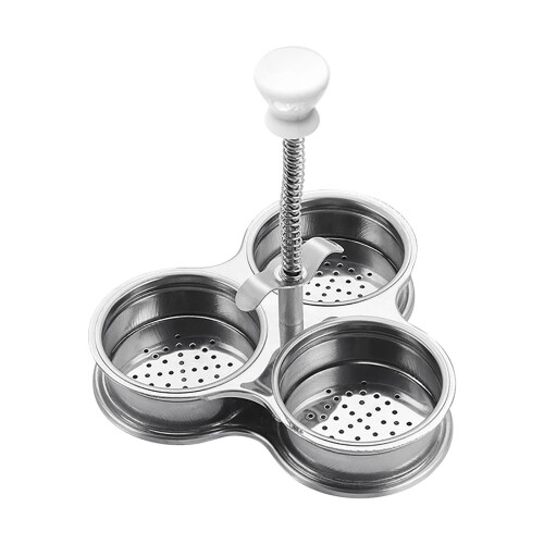 Stainless Steel Egg Poacher Set Nonstick 3-Cup 1