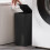 QTBIUQ rectangular bathroom trash can with press lid black 5