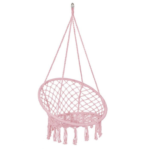 Sillón colgante - Springos - Rosa - 100% algodón - Carga máxima 150 kg - Ø 60 cm 1