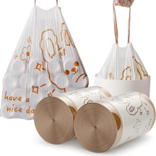 Rouleau de 20 sacs poubelle Ă motif lapin blanc, format 2 gallons