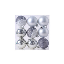 9 Pcs 60 mm Shatterproof Christmas Ball Ornaments Silver