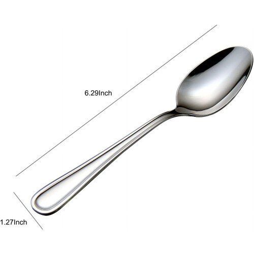 Conjunto de colheres de chá em aço inoxidável, 6 ou 12 peças, 16 cm (6,29 polegadas) 2