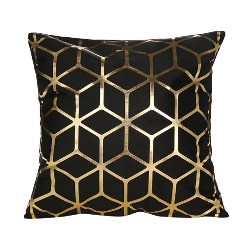 Silk Pillow Cases Polyester Gold Letter 2 Pack