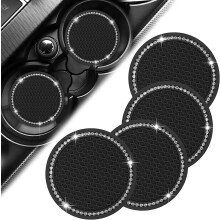 Posavasos para coche Fymlhomi de 7 cm (2,75 pulgadas), color negro (paquete de 4)