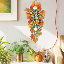 Pumpkin and Maple Leaf Door Wreath