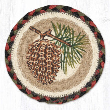 Pinecone Round Coaster 7 x 7 Inches