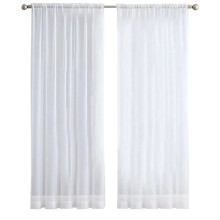 4-Pack White Semi-Sheer Voile Curtains 130x210cm