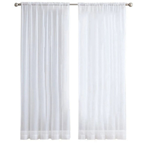 4-Pack White Semi-Sheer Voile Curtains 130x210cm