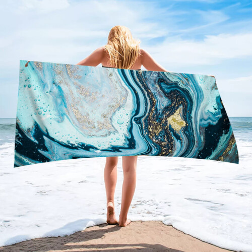 Serviette de plage en microfibre 70 x 140 cm multicolore