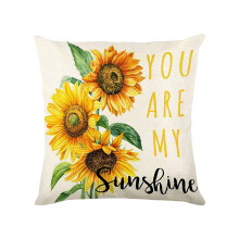 Funda de cojín decorativa con diseño de girasoles para uso interior y exterior.