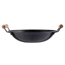 Stainless Steel Wok with Wooden Handles, 27 cm
