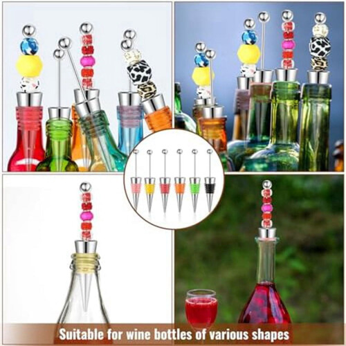 Bouchons de vin à perles (lot de 12) – Alliage et silicone 2
