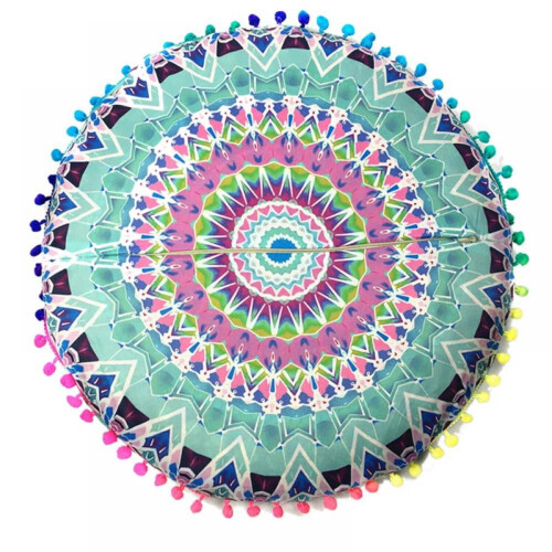 Mandala Floor Pillow Cover43x43cm Polyester Boho Design