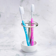 Stainless Steel Toothbrush Holder with4Slots White