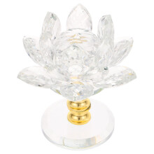 Lotus-Ornament-Kerzenhalter, Weißer Kristall, 2er-Pack