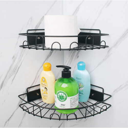 Metal Corner Shower Caddy Set – Black, Large & Small