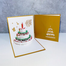 3D Birthday Card Cake for Kids, 15x15x2cm
