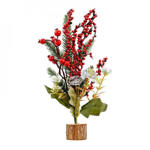Sapin de Noël artificiel de table avec baies rouges