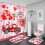 4-Piece Bathroom Set: Shower Curtain & Mats 1