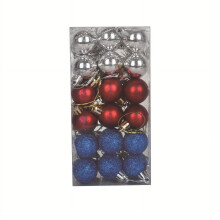 Boules de Noël décoratives en plastique 30 mm, lot de 36