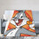 Fleece deken met Bugs Bunny-print, 60x50 inch. 1
