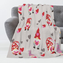 Valentinstag-Herz-Kuscheldecke, 127 x 152 cm, Rot-Rosa, Plüsch