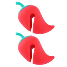 Lève-couvercles en silicone – Forme de poivron (lot de 2)