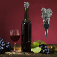 Bouchon de bouteille de vin en acier inoxydable Ă tĂŞte de lion