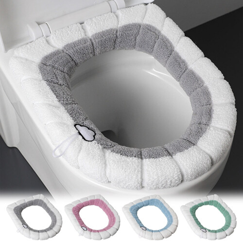 Soft Thick Washable Toilet Seat Cover – Grey, Universal