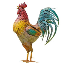 Statue de coq en métal pour jardin, décoration extérieure