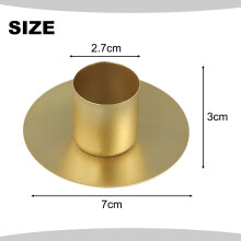 Metal Candle Holder for Desktop, Gold or Black, Small Size