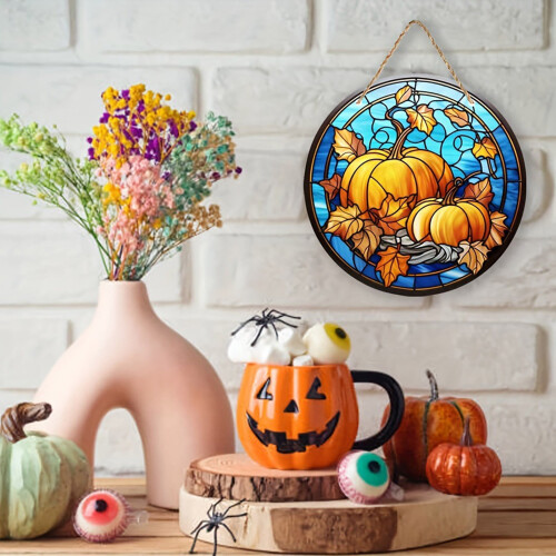 Halloweenpumpa akryldörrhänge 15 cm