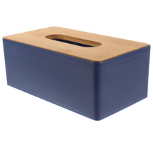 Houten PP tissueboxhoes – Donkerblauw, 21,5x12x8,5 cm