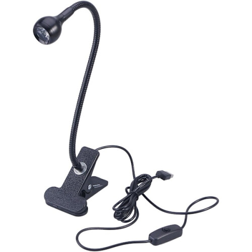 LED-leselampe med klips og fleksibel hals