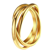 Rostfritt stål interlocked dome ring för kvinnor storlek 11