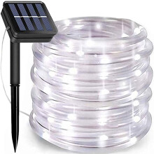Luzes de corda solar de 22 metros (72 pés) com 200 LEDs, IP65 à prova d'água.