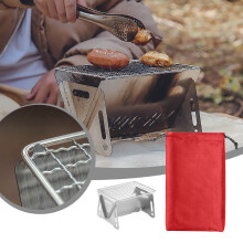 Barbecue portable au charbon de bois Donemore, acier inoxydable, pliable