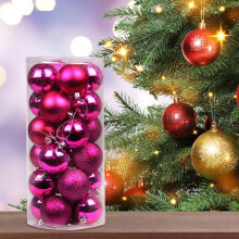 Boule de Noël pour sapin extérieur, 6 cm, 24 pièces