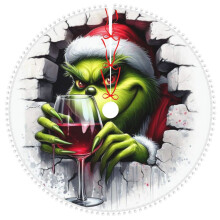 Jupe de sapin de Noël Grinch avec bordure à pompons, 91 cm (36 pouces)