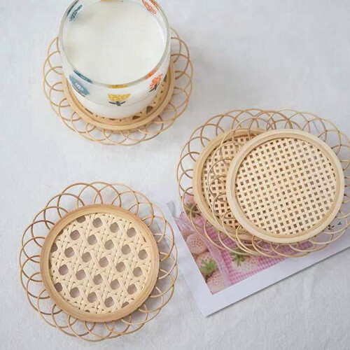 Bamboo and Rattan Coasters Round 11cm