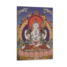 Biała Tara Tybetańska Thangka Wydruk na płótnie 20x30 cm