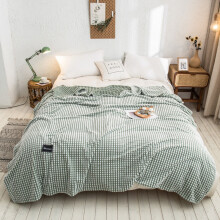 JeashCHAT flannel fleece throw blanket mint green 59x78.75