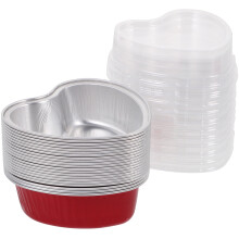 20 hartvormige taartdozen van aluminiumfolie met deksels