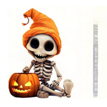 Pendentif de rétroviseur citrouille squelette d'Halloween