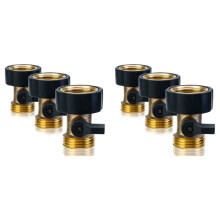 Lot de 6 vannes d'arrĂŞt en laiton de 3/4 pouce pour tuyau d'arrosage